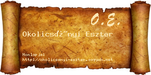 Okolicsányi Eszter névjegykártya